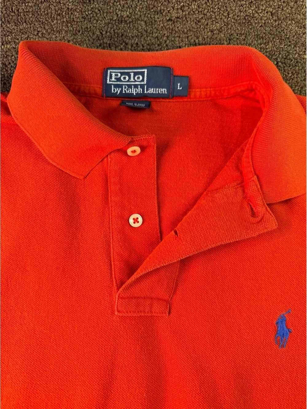 Polo Ralph Lauren Men’s L Red Polo Shirt Blue Pony